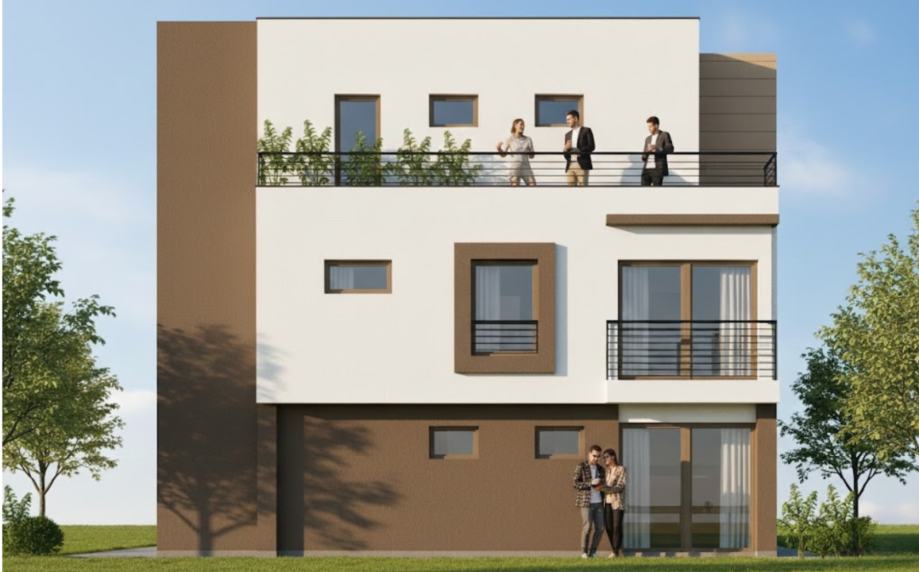 Savska 79 Residence – bočno pročelje stambene zgrade u Jelkovcu